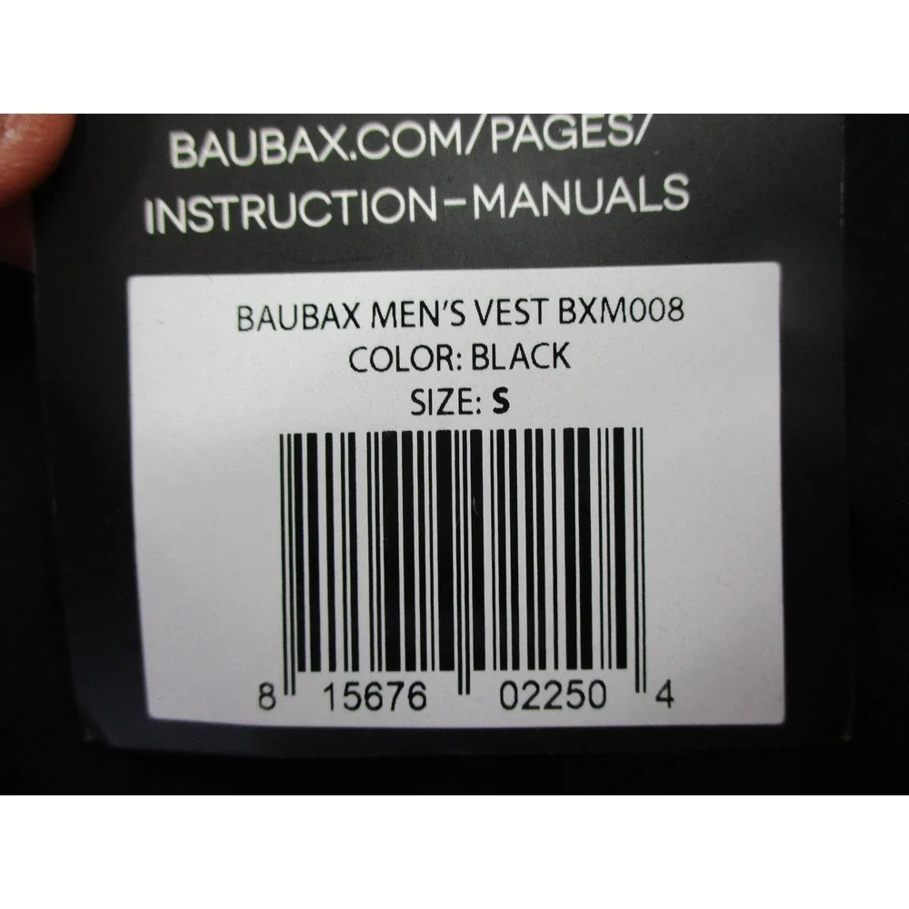 BauBax Vest Mens Small Water Resistant Hooded Travel Smart Lightweight Jacket